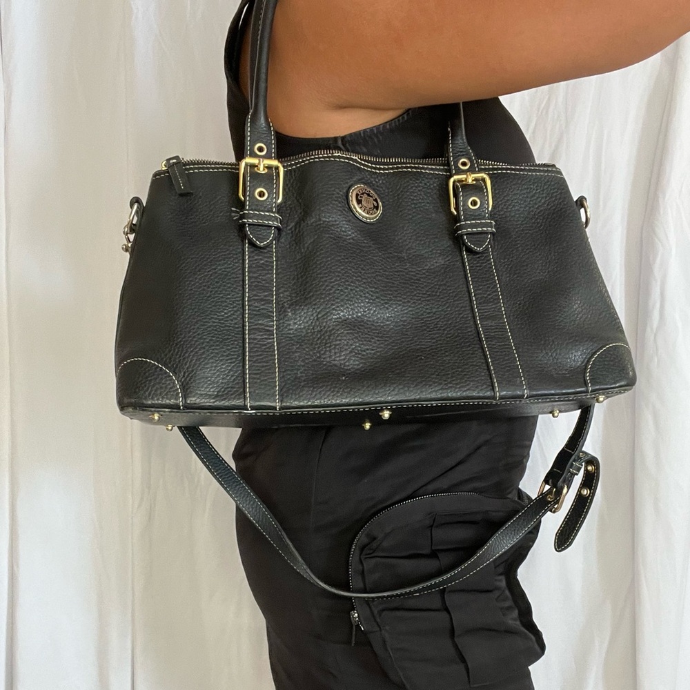 Dooney & Bourke Black Pebbled Leather Shoulder Bag with Gold Hardware - Picture 4 of 5